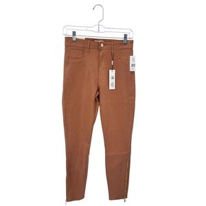 NWT L’AGENCE Sabine High Rise Skinny w/ Zip Ankle in Coated Java Size 27